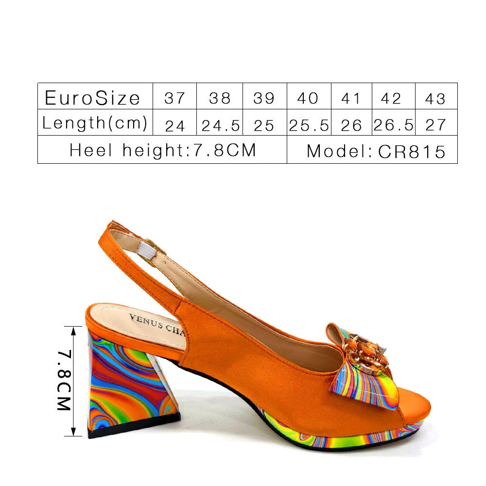 2025 New Item Italian Popular Style Shoes and Bag Set - Fashion Diamond Decorated Women's High Heels and Handbag