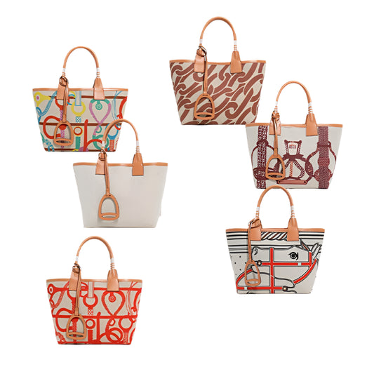 2025 Trendy High-Quality Tote Bag for Women: Geometric Printed Satchel