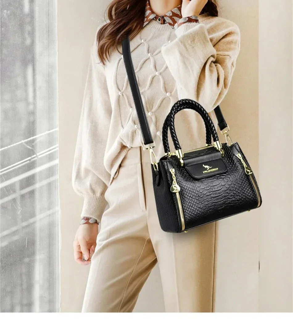 Casual Tote Women's Handbag: High-Quality Leather Top-Handle with Luxury