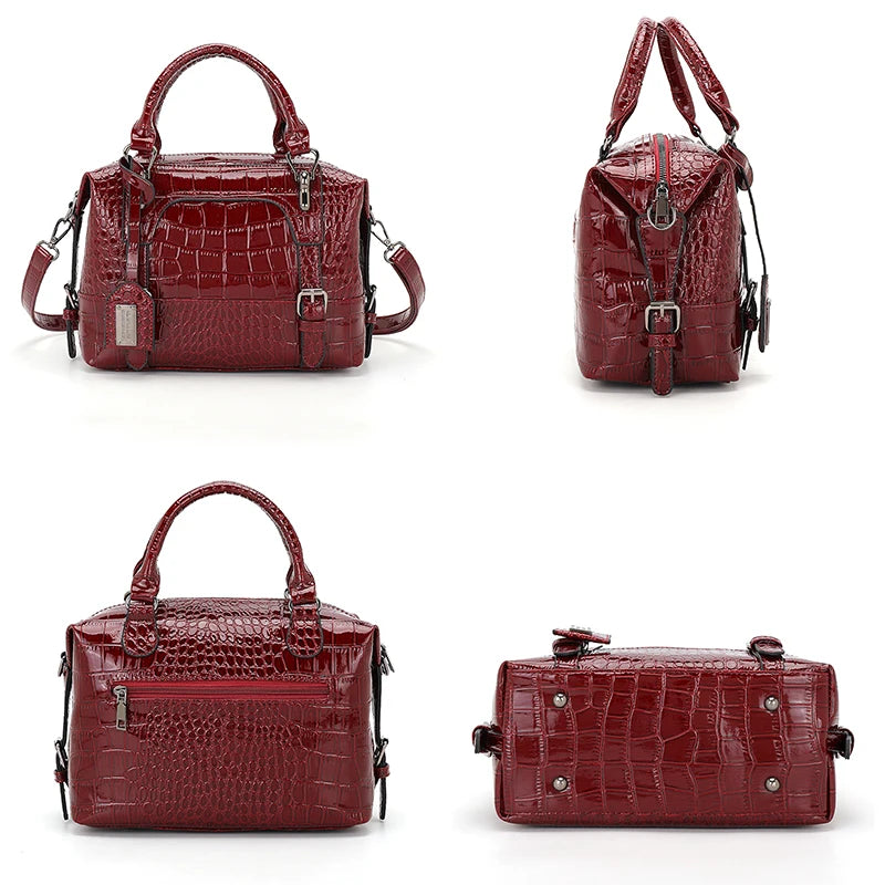 2025 New Mom Shoulder Designer Bag: Luxury Crocodile Pattern Retro Handbag