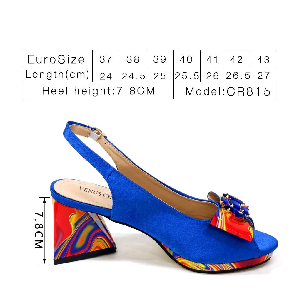 2025 New Item Italian Popular Style Shoes and Bag Set - Fashion Diamond Decorated Women's High Heels and Handbag