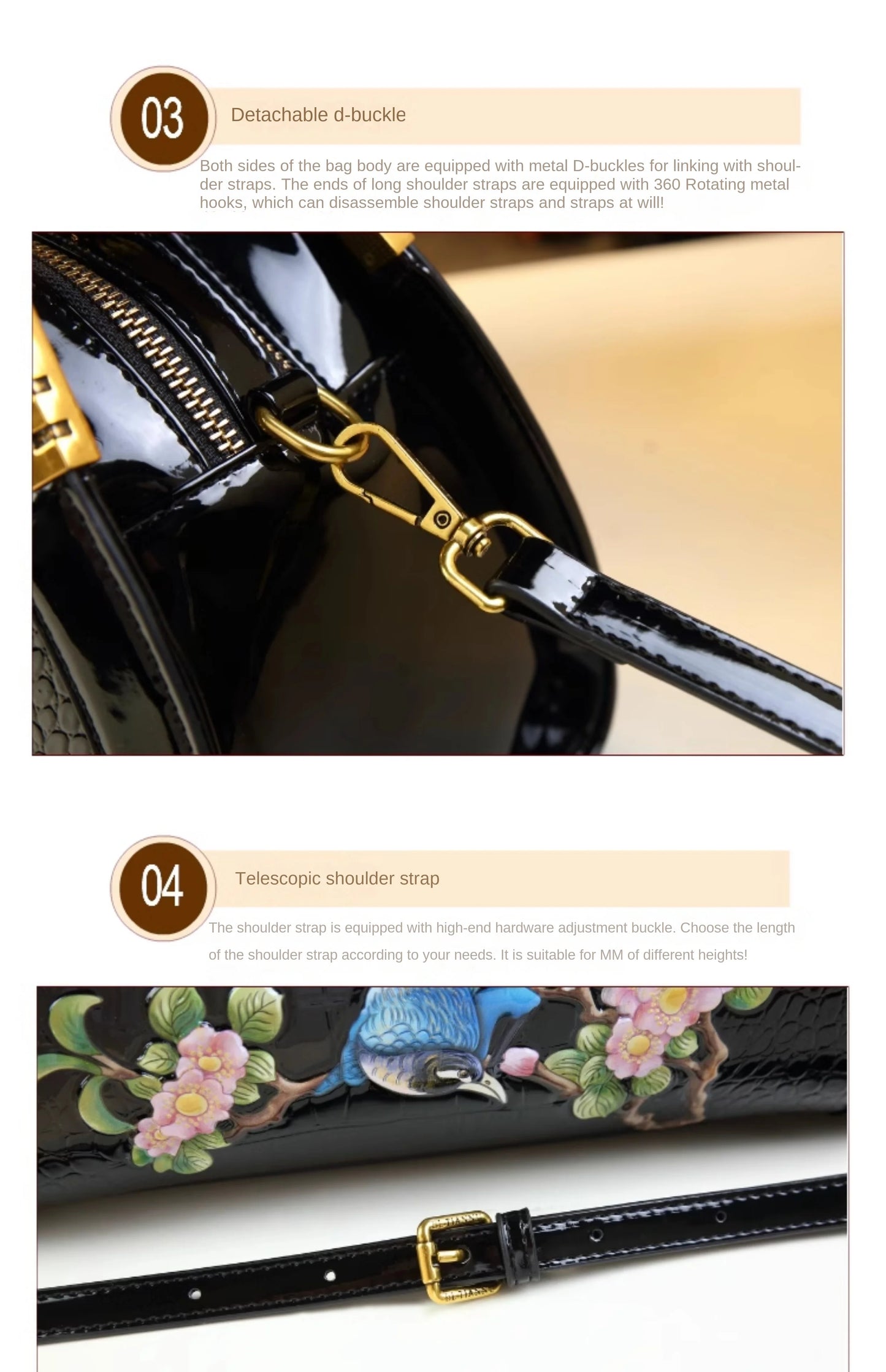 New Fashion Women's Leather Handbag: Crossbody & Shoulder Bag with Hand Embroidery