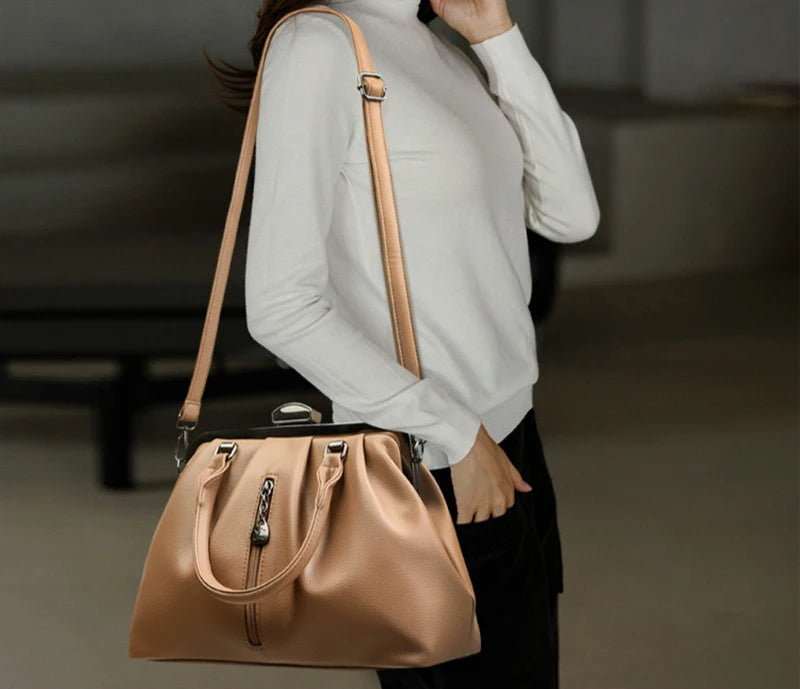 Brand Luxury Handbags: Designer Real Leather Crossbody & Shoulder Tote Bag for Women