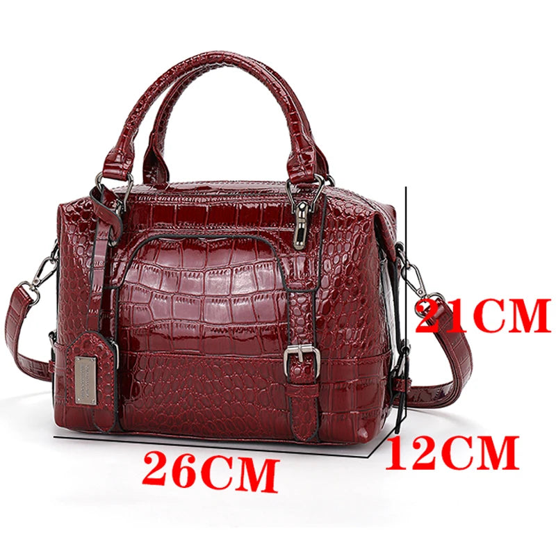 2025 New Mom Shoulder Designer Bag: Luxury Crocodile Pattern Retro Handbag