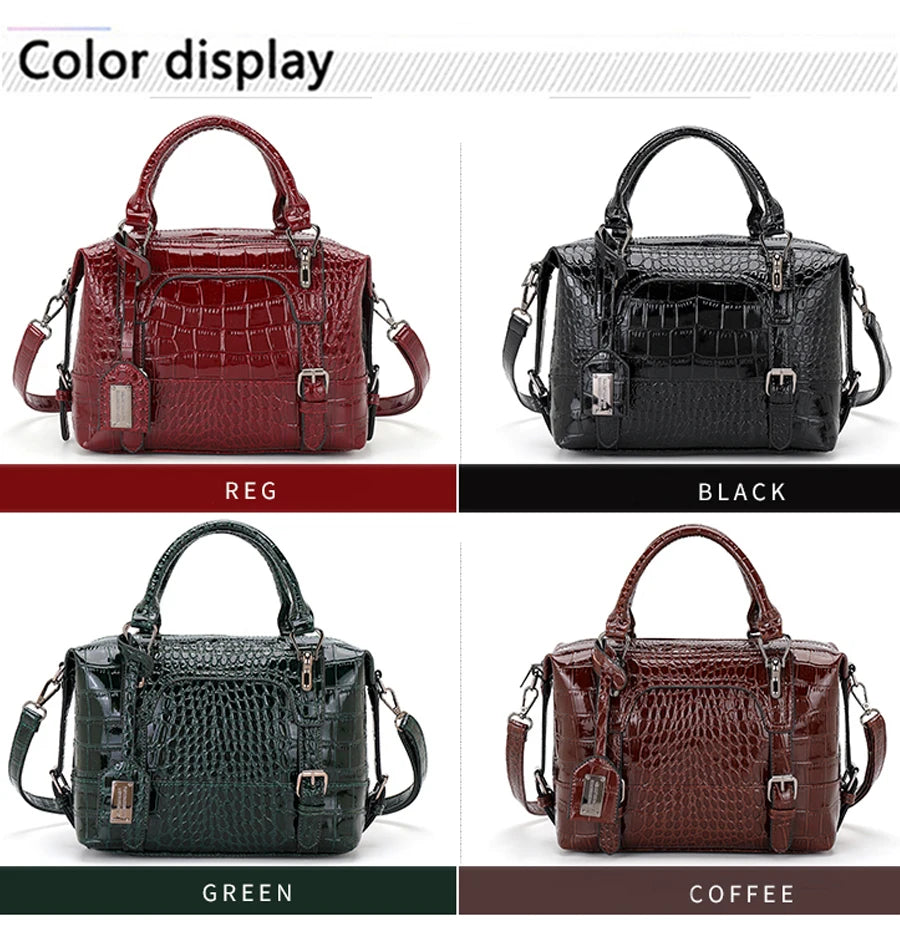 2025 New Mom Shoulder Designer Bag: Luxury Crocodile Pattern Retro Handbag